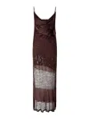 Pinko Sequin-embellished Maxi Dress In Brown