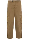Pinko Gabardine Cargo Trousers Utility Pockets In Brown