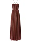 Pinko Pleated Maxi Dress With Spaghetti Straps