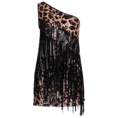 Pinko Woman Short Dress Black Size 4 Polyamide In Brown
