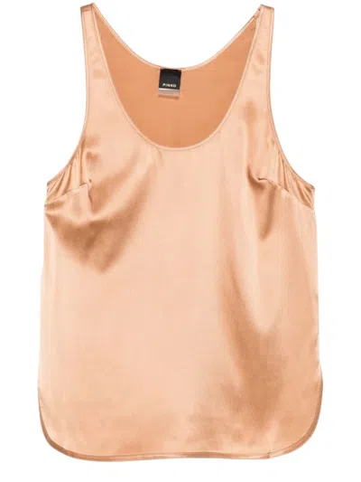Pinko Satin Top In Brown