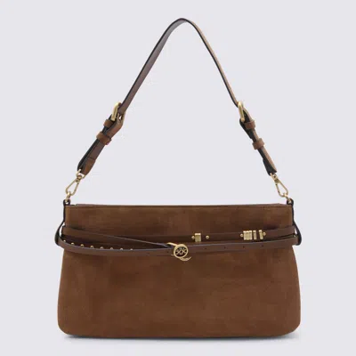 Pinko Brown Shoulder Bag With Front Belt With Logo Details And Adjustable And Removable Shoulder Strap In 