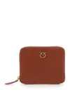 Pinko Brown Wallet With Love Birds Logo On The Front In Leather Woman In Brown