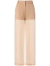 Pinko Transparency Pants In Linen And Organza