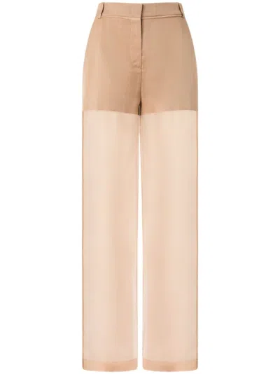 PINKO BROWN WIDE-LEG TROUSERS