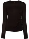 Pinko Diraspatura Crewneck Knitted Jumper In Brown