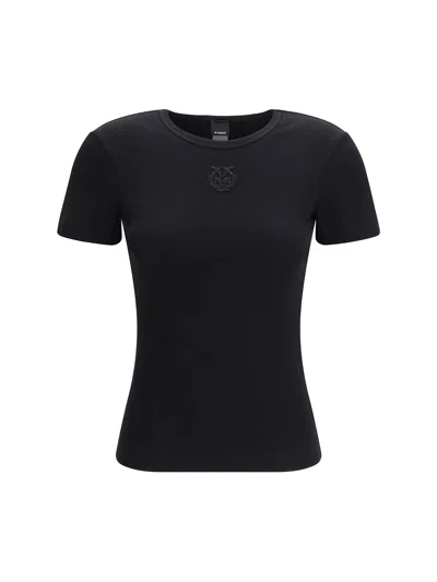Pinko Brugherio T-shirt With Embroidered Love Birds Logo In Black