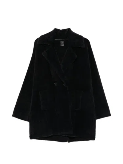 Pinko Bruxelles Belted Double-breasted Coat In Black