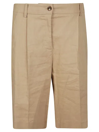 Pinko Bryana Tailored Linen Blend Shorts In Neutral