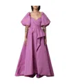 Pinko Puff-sleeved Tie-fastened Dress In Pink
