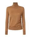 Pinko Wool Turtleneck With Side Buttons In Brown