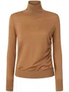 Pinko Wool Turtleneck With Side Buttons In Beige