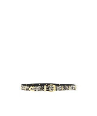 Pinko Buckle Belt In Grey