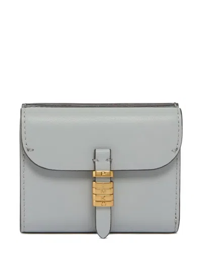 Pinko Buckle Cardholder Wallet In Gray