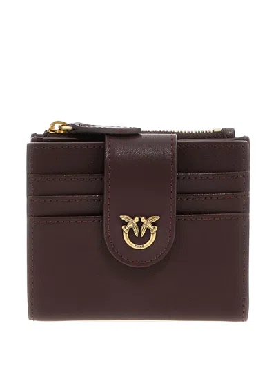 Pinko Buckle-detail Cardholder In Purple