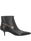 Pinko Booties With Love Birds Logo On The Strap In Black