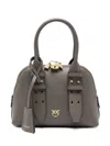 Pinko Buckle-detailing Shoulder Bag In Gray