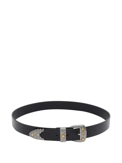 Pinko Buckle-fastening Leather Belt In Black