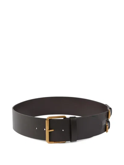 Pinko Buckle Leather Belt In Black