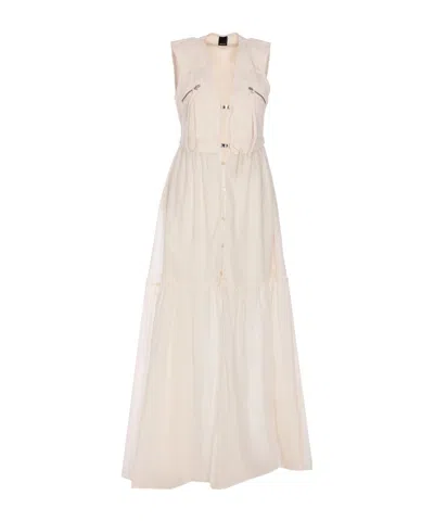 Pinko White Andres Dress In Neutral