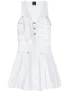 Pinko Waist Drawstring Lace Mini Dress In White