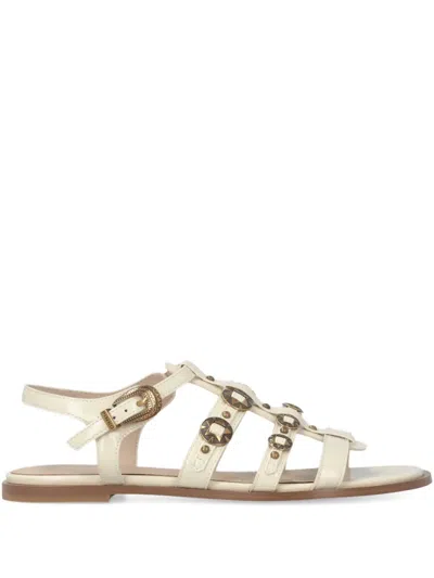 Pinko Buckled Multi-strap Sandals In Neutral
