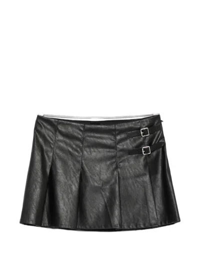 Pinko Buckle-detail Pleated Mini Skirt In Multi