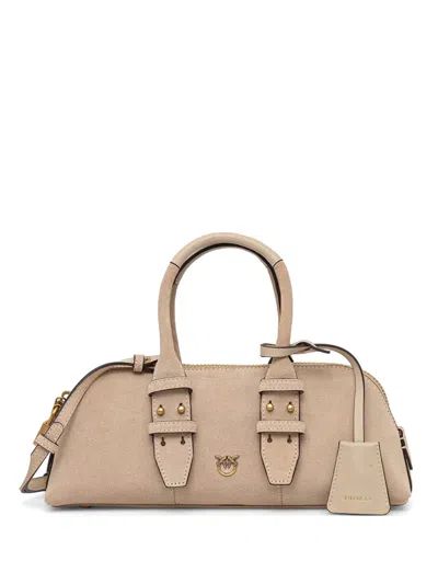 Pinko Buckle-detail Tote Bag In Neutral
