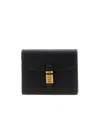 Pinko Saddle Black Wallet With Logo Detail On The Front In Leather Woman In Black