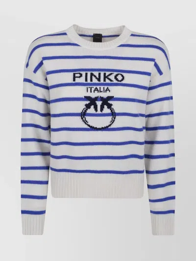 Pinko Burgos Stripes Mariniere 1 In Eez Bianco Oceano Blu