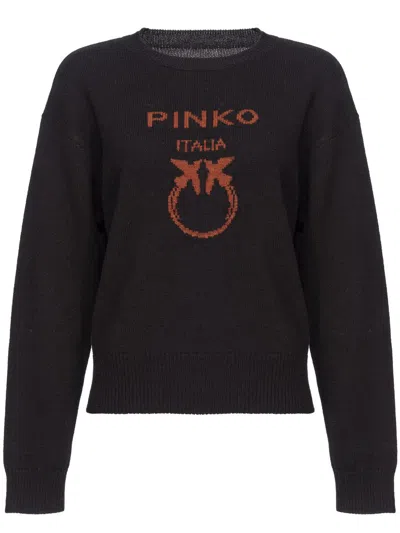 Pinko Burgos Wool Jumper In Nero