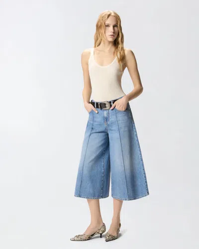 Pinko Burkina Bermuda Cloudy Blue Denim Ss26