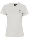Pinko Logo-patch Cotton T-shirt In Gray