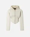 Pinko Bustier Sweatshirt With Hood And Zip In Blanc Os