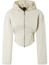 Pinko Bustier Sweatshirt With Hood And Zip In White