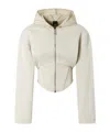Pinko Bustier Sweatshirt With Hood And Zip In White