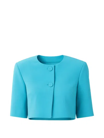 Pinko Button Cropped Jacket In Blue