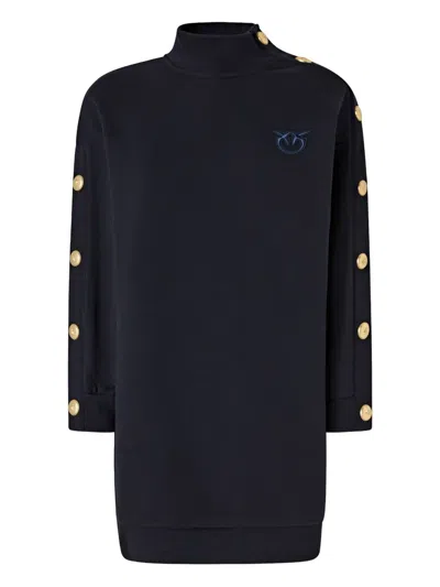 PINKO BUTTON-DETAILED HIGH-NECK MINI DRESS