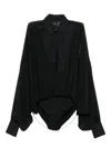 Pinko Button-down Long-sleeve Bodysuit In Black