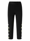 Pinko Button-embellished Trousers In Black