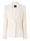 Pinko Tailored Blazer With Button And Back Vent In Neutral