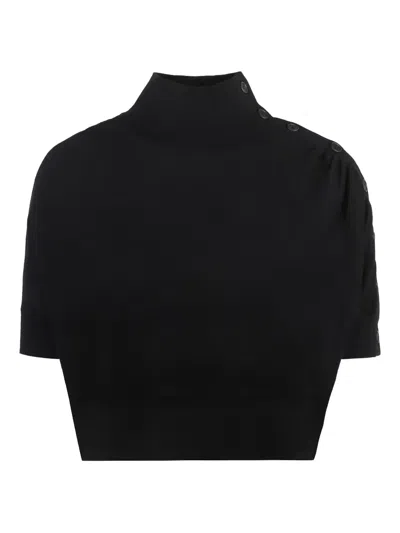 Pinko Button-fastening T-shirt In Black