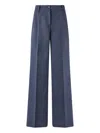 Pinko Blue Pants With Belt Loops In Wool Woman In Blue