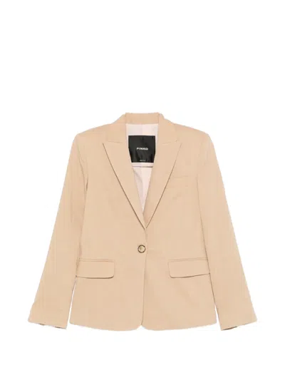 Pinko Button Flax Blazer In Neutral
