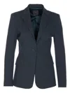 Pinko Tailored Jacket With Flap Pockets And Notched Lapels In Blue