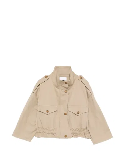 Pinko Kids' Button Pocket Jacket In Brown