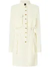 Pinko Button-up Midi Dress With Drawstring Waist In White