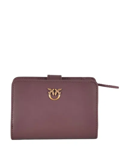 Pinko Button-zip Fastening Logo Wallet In Red