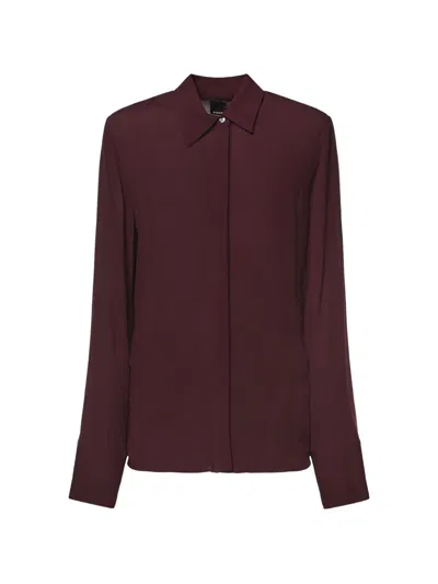 Pinko Button-cuff Shirt In Brown