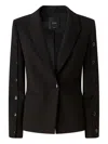 Pinko Single-breasted Blazer With Buttoned Sleeves In Black